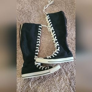 Black knee high converse womens 7
